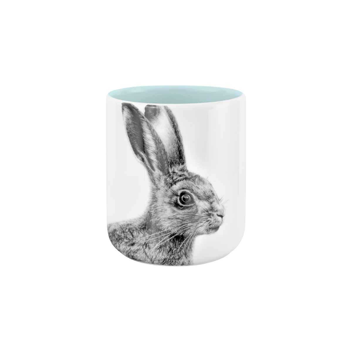 becher ohne henkel . innen farbig . hase .