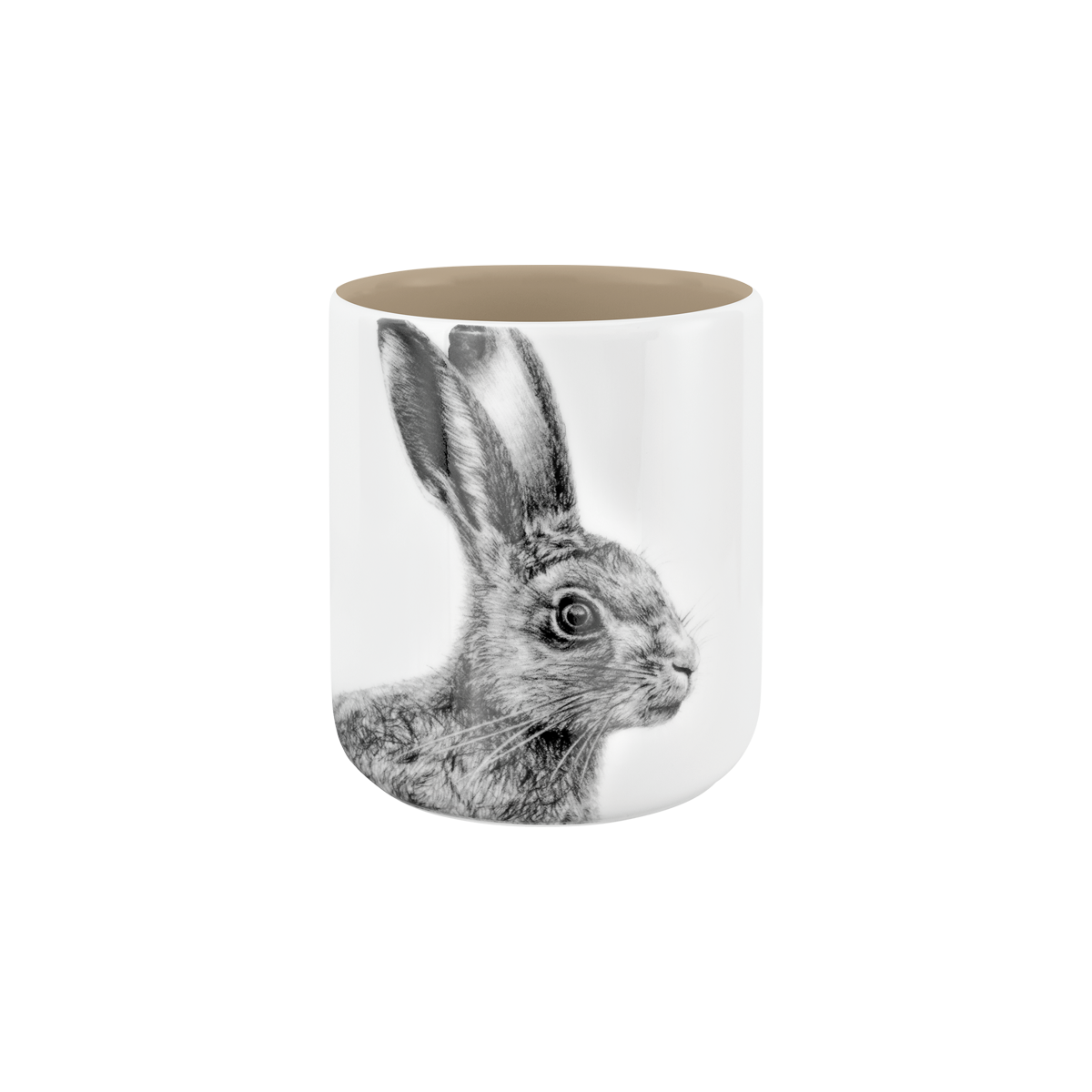becher ohne henkel . innen farbig . hase .