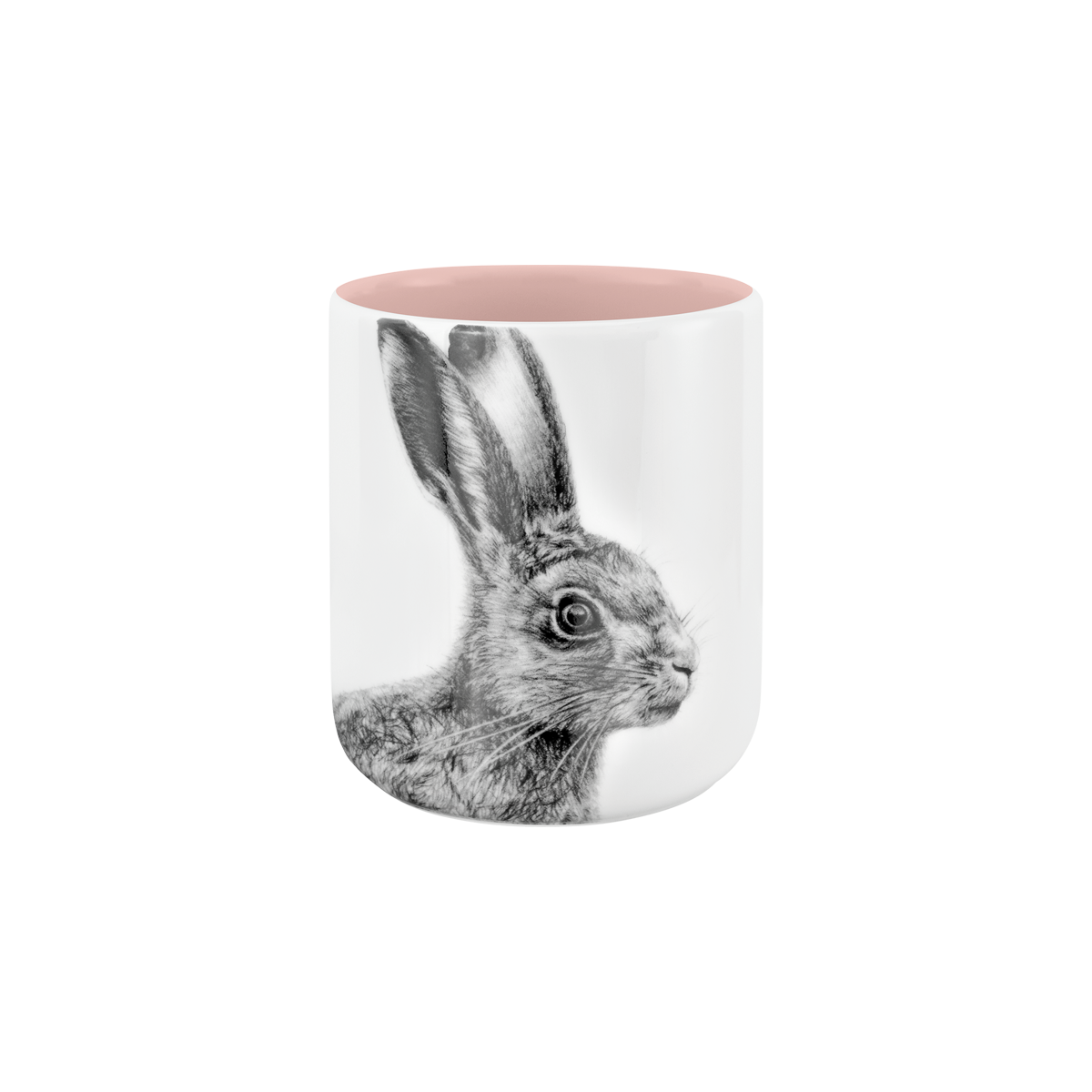 becher ohne henkel . innen farbig . hase .