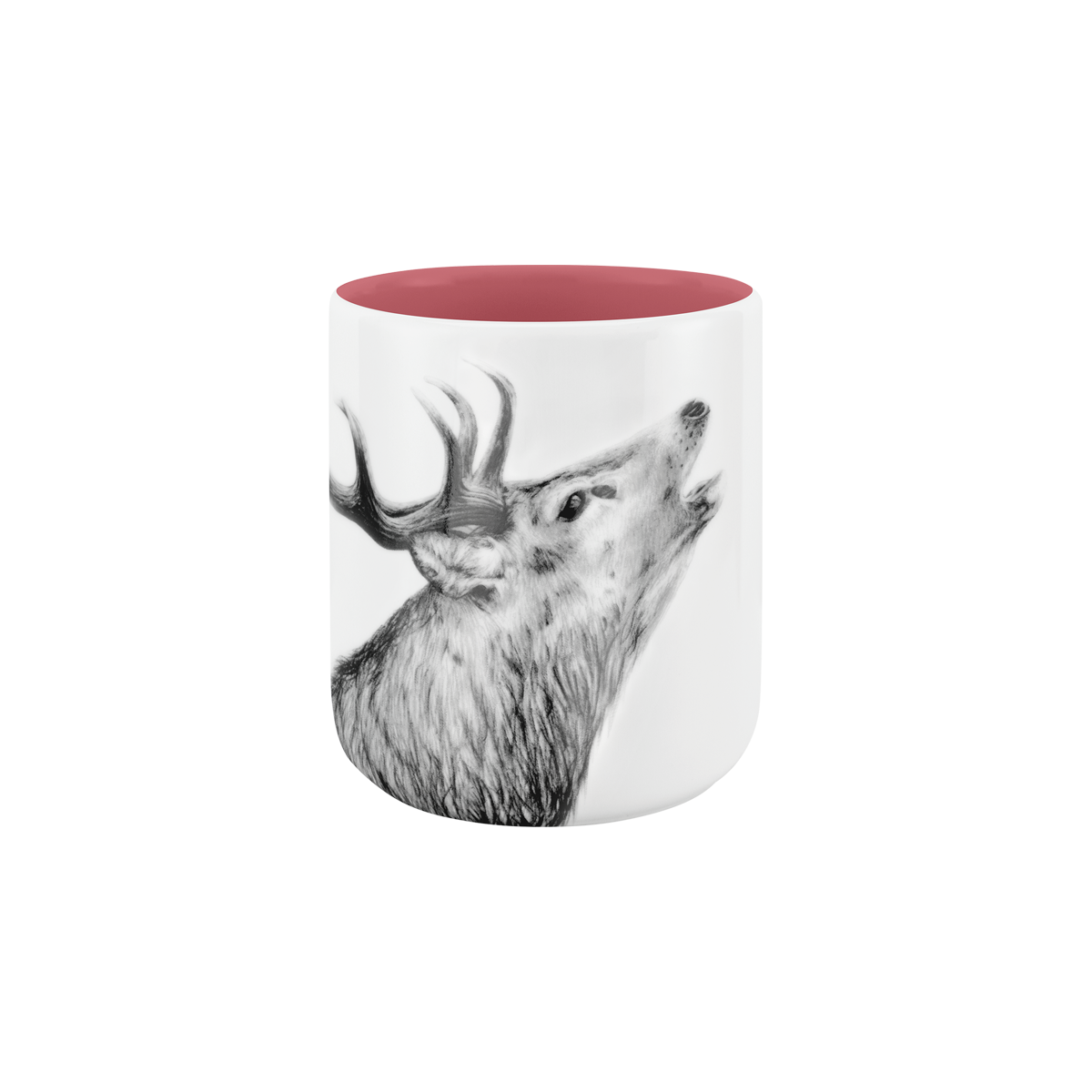 becher ohne henkel . innen farbig . hirsch .
