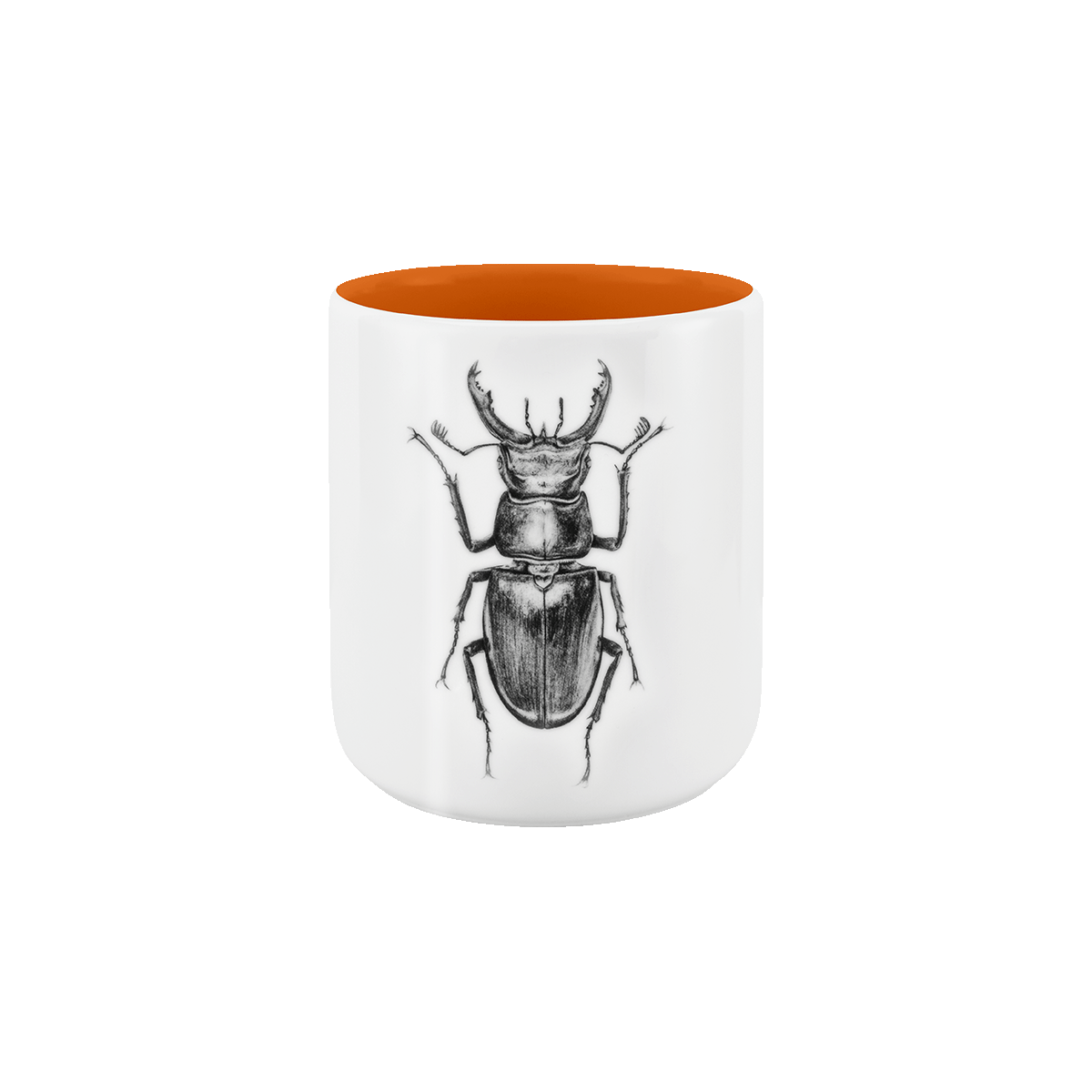 becher ohne henkel . innen farbig . hirschkäfer .