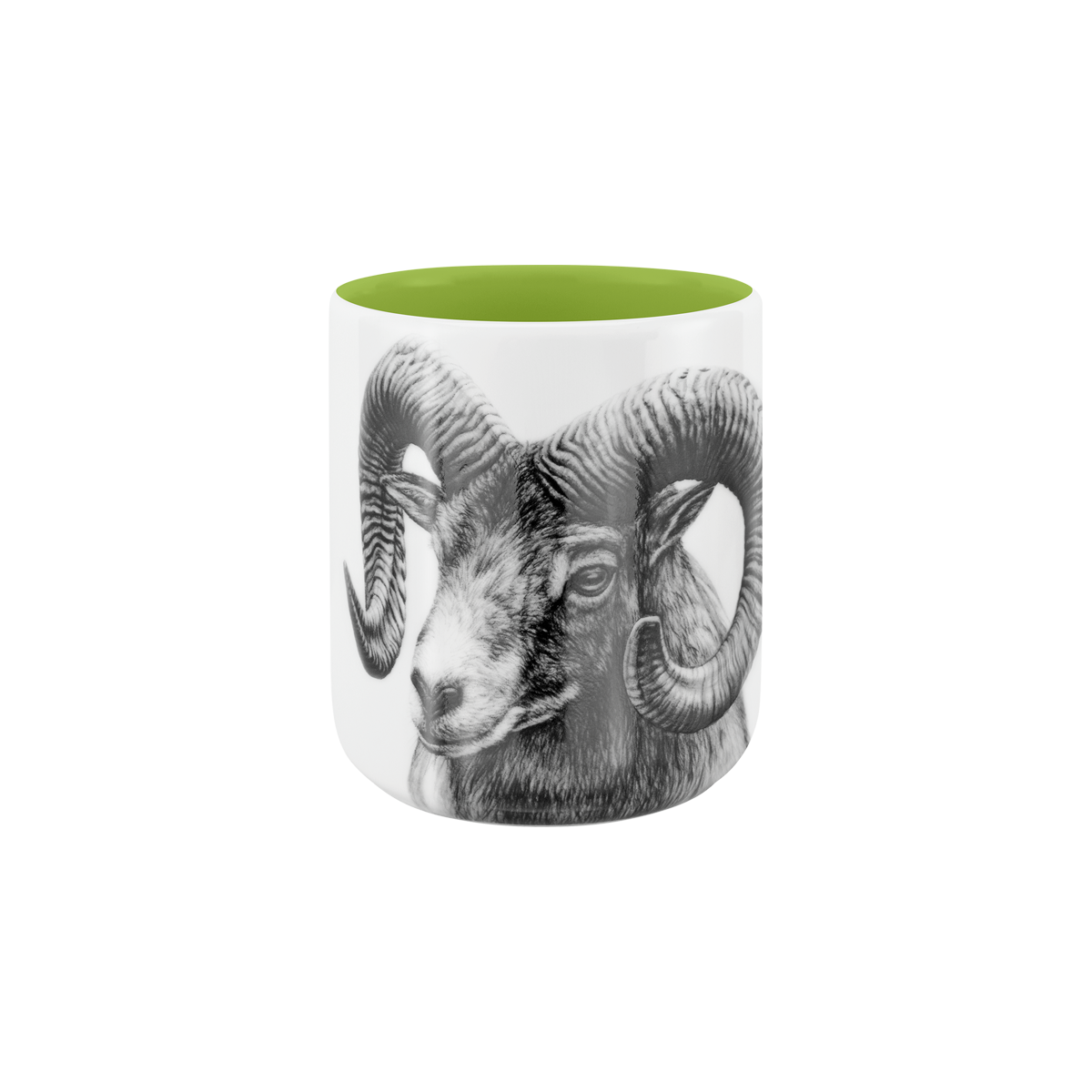 becher ohne henkel . innen farbig . widder .