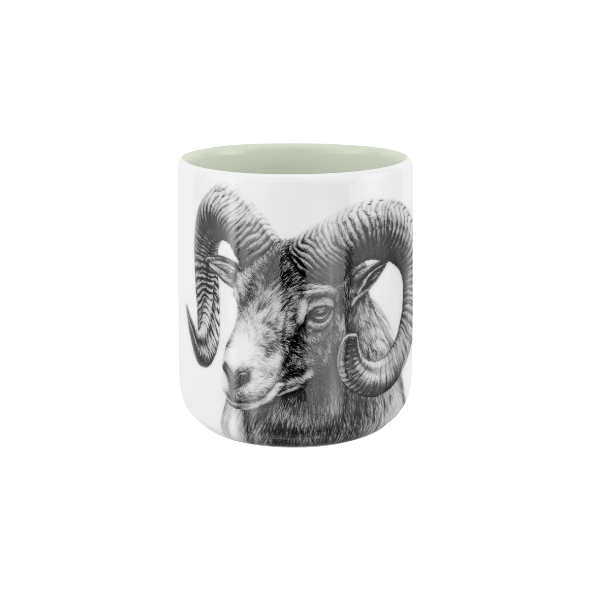 becher ohne henkel . innen farbig . widder .