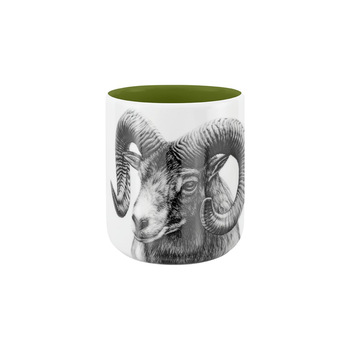 becher ohne henkel . innen farbig . widder .