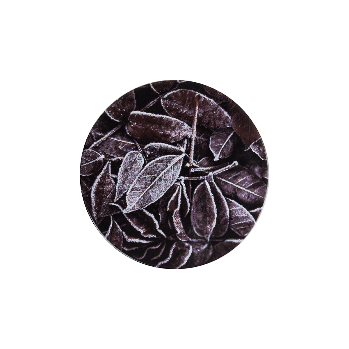 deckel 11 . untersetzer . blätterhaufen im winter .