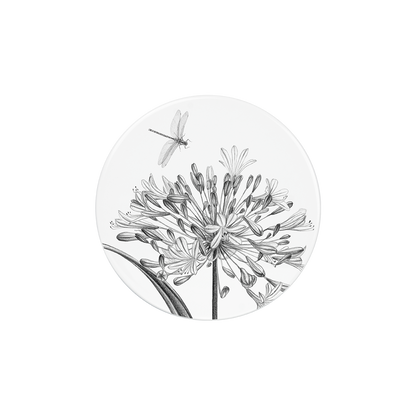 deckel 11 . untersetzer . schmucklilie mit libelle .