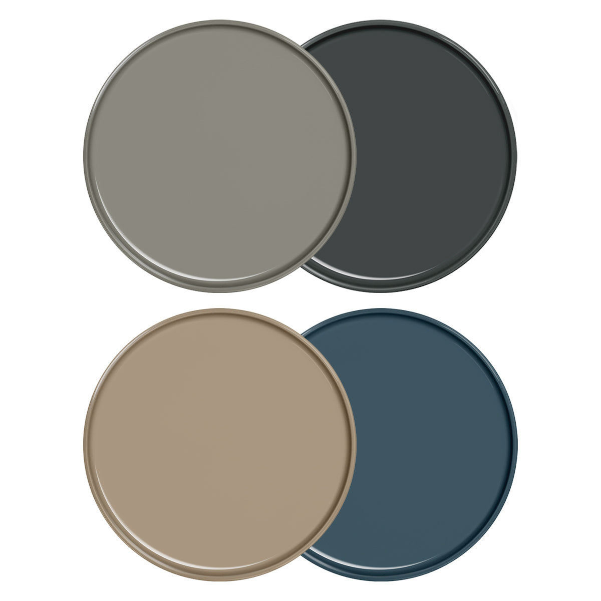 set 9 . farbe pur . 4x teller 28 cm