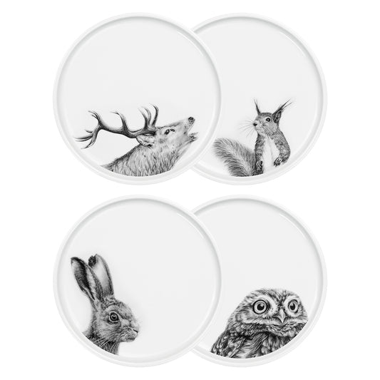 set 3 . tierisch schön . 4x teller 21 cm