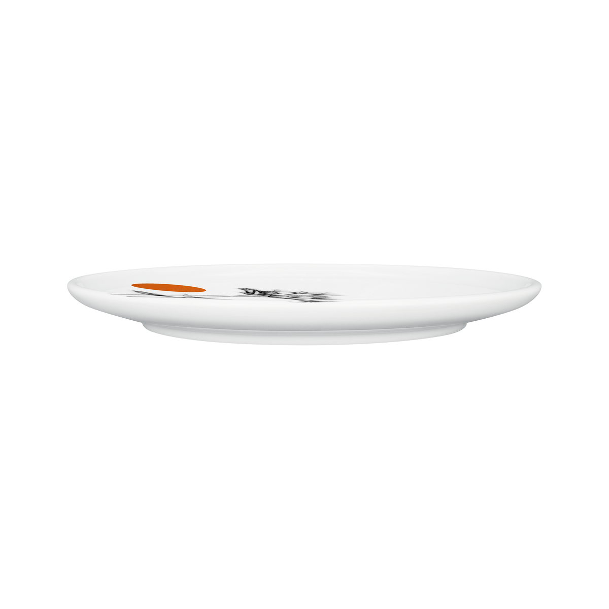 teller 24 . geißblatt mit punkt . mandarinenschalen .