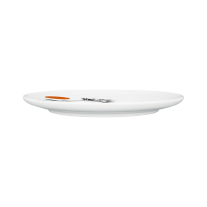 teller 24 . geißblatt mit punkt . mandarinenschalen .